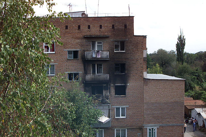 An apartment destroyed by a grenade launcher. Beslan.