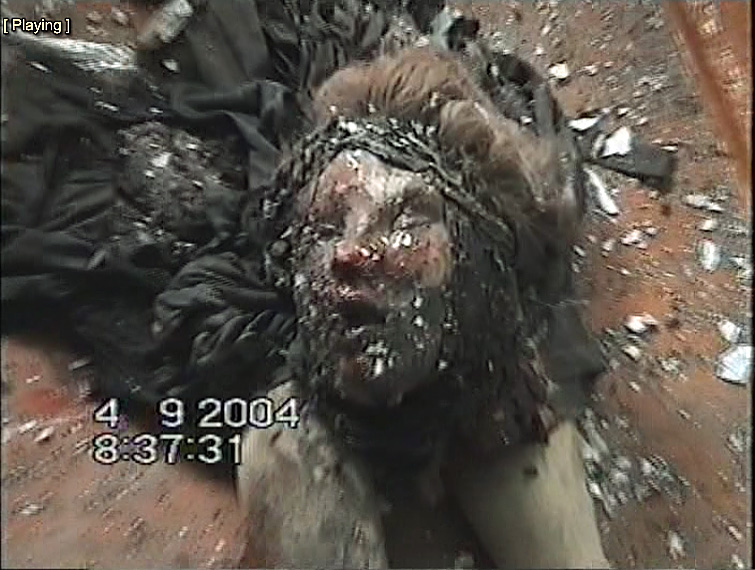 Severed head of a shahid. Beslan