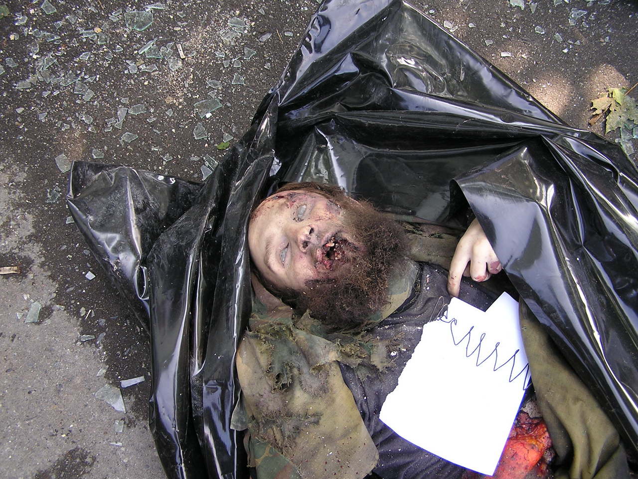 Beslan. The corpse of a terrorist