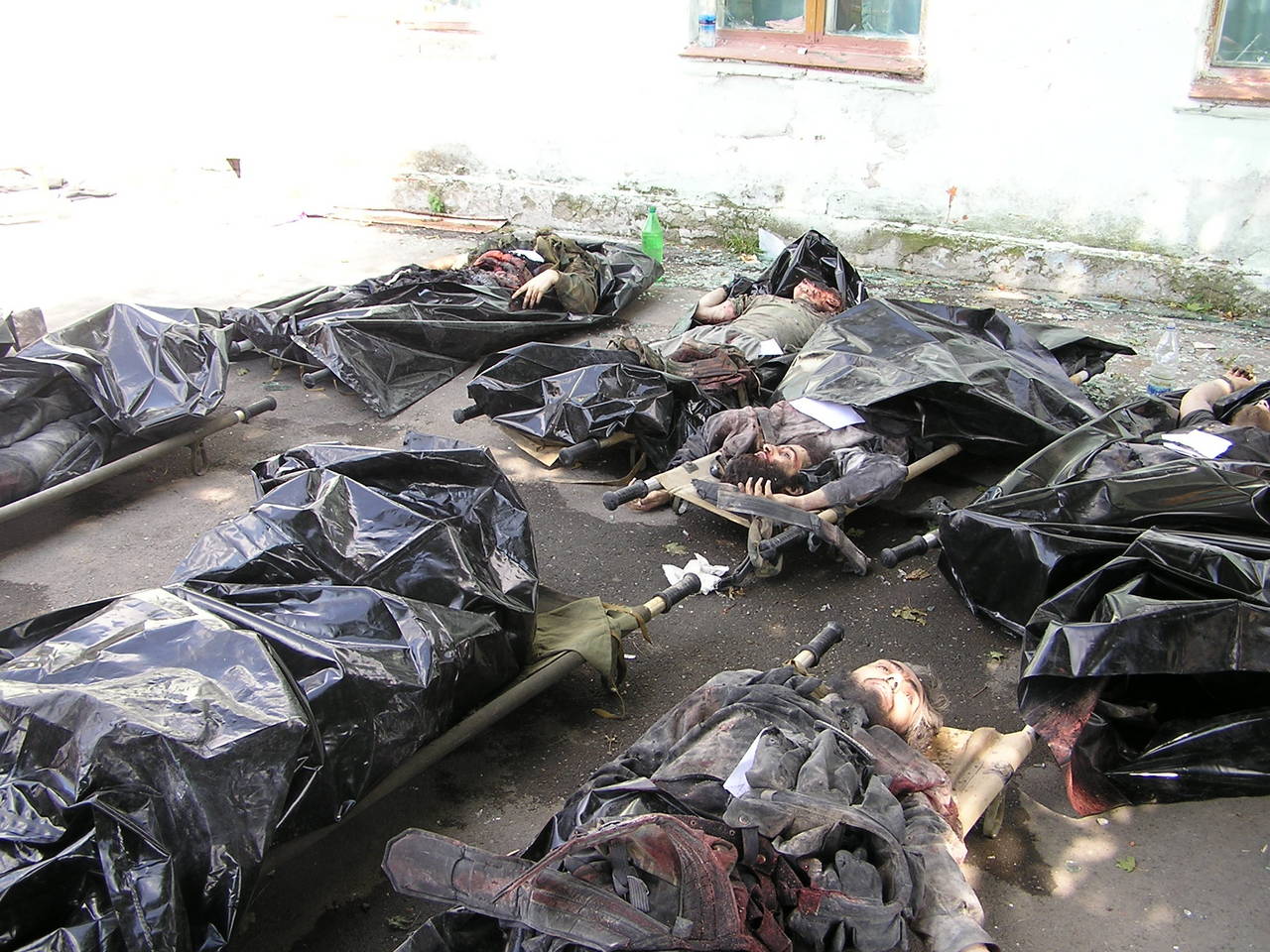 Beslan. The corpses of terrorists