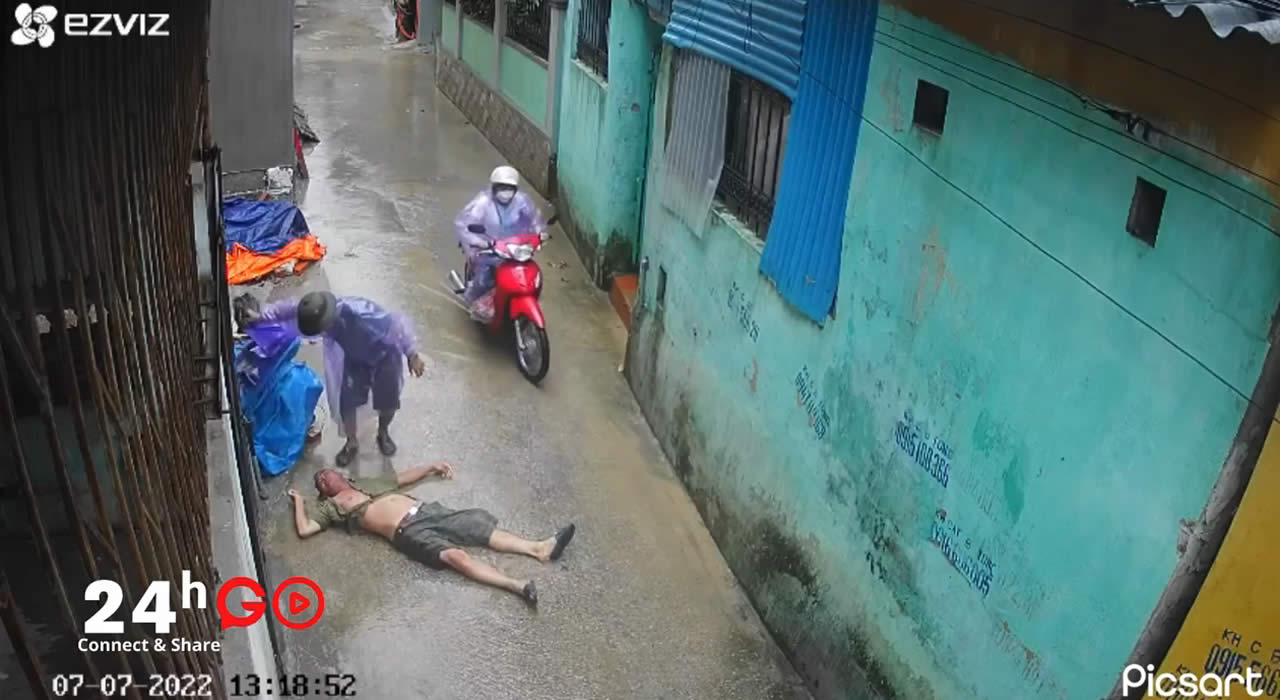 Man received an electric shock. Video. Vietnam.