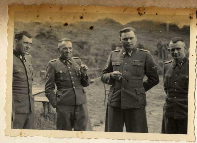 Joseph Mengele and a group of German officers