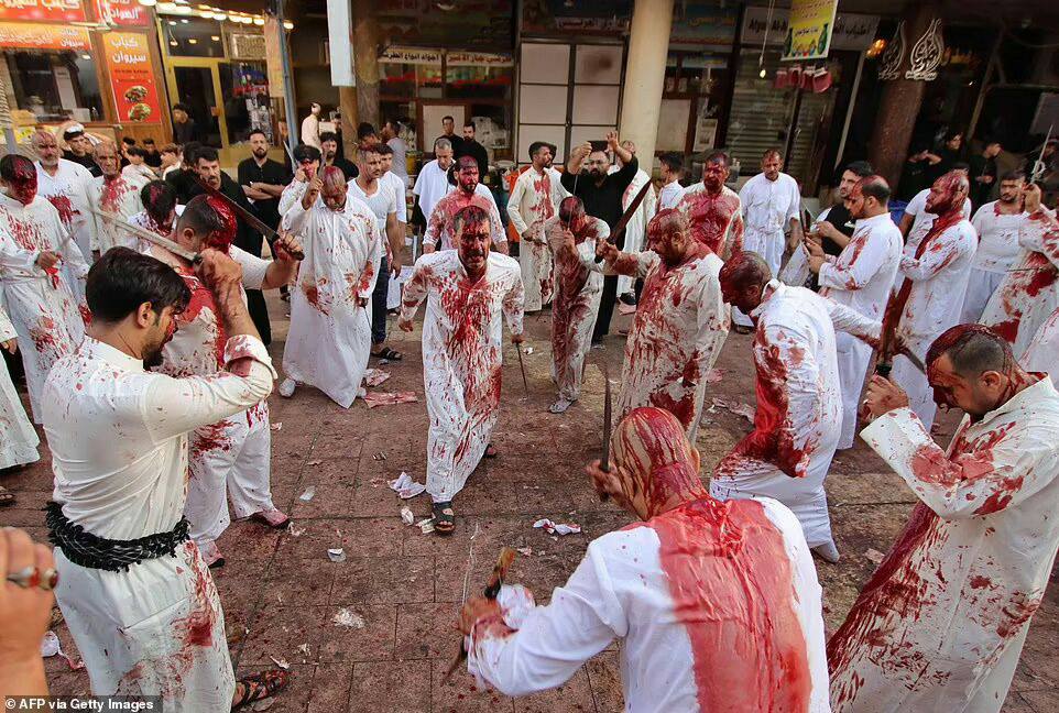 Ashura bloodletting ceremony. Shiites