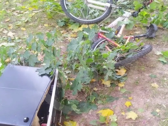 A man jumped out of a window on a bicycle