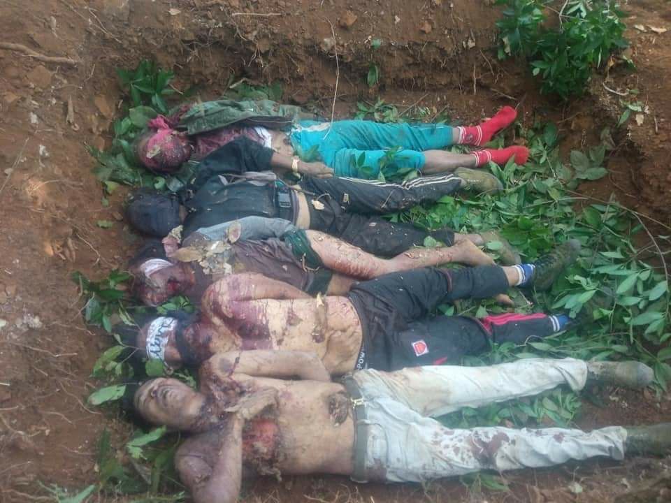 The corpses of the PDF rebels. Myanmar
