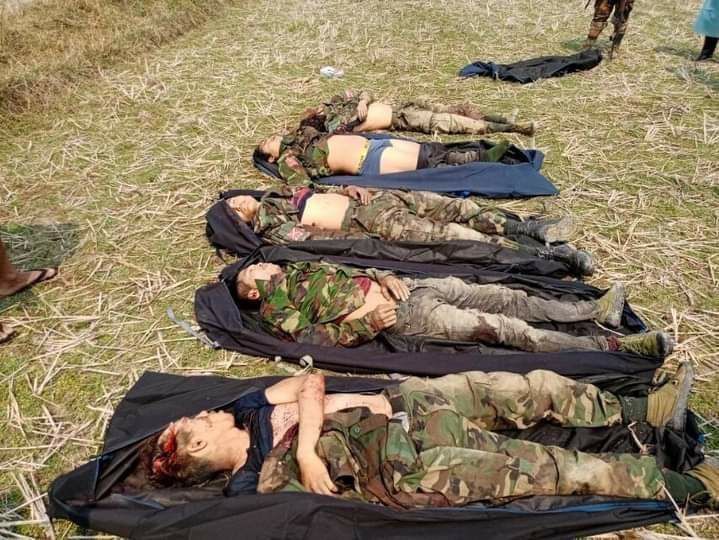 The corpses of the PDF rebels. Myanmar