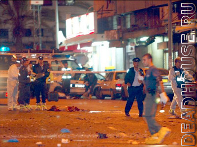 Последствия взрыва. Террористический акт в Израиле