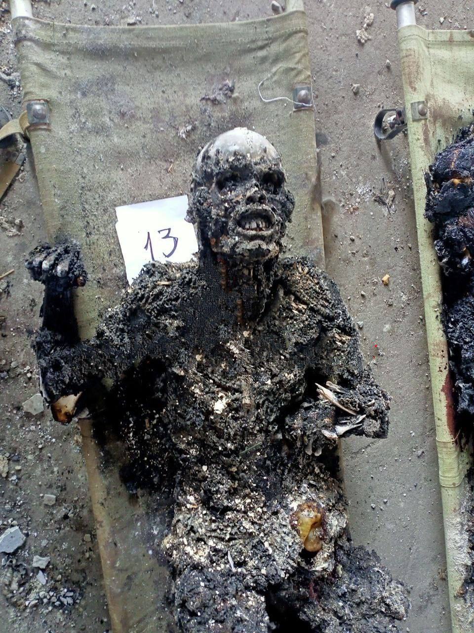 Burnt corpse of a fighter 'Azov'