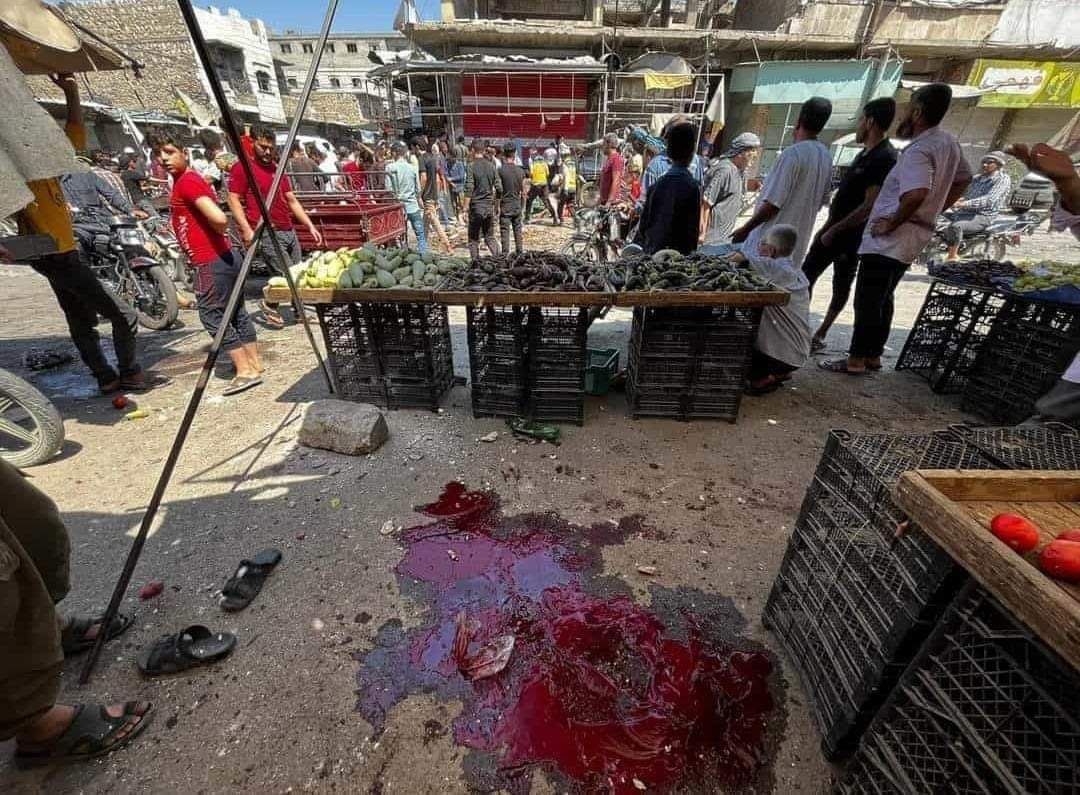 Ракетный удар по городскому рынку. Аль Баб. Сирия