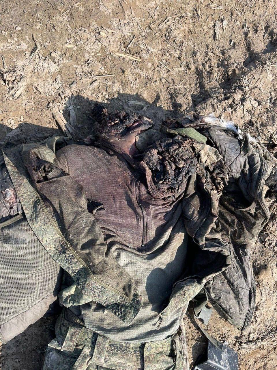 Unidentified remains in Russian military uniform