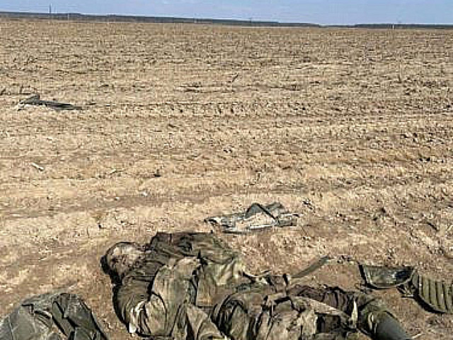 Труп российского солдата в поле