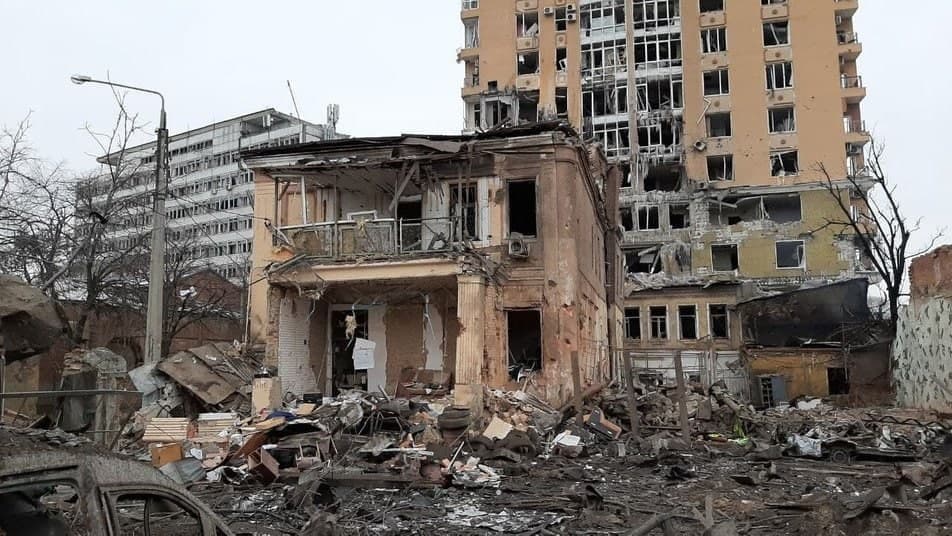 Consequences of the night shelling. Kharkov. Ukraine